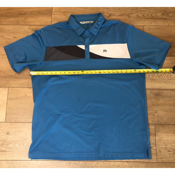 Travis Mathew Polo Shirt Mens 2XL Blue Golf Tennis Country Club Golfer Preppy - Picture 5 of 6
